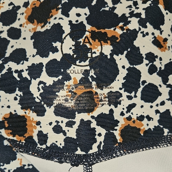 SAGE Collective Black and Orange Patterned Leggings - Picture 3 of 6